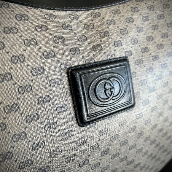 Gucci GG Vintage Hobo in Micro Monogram Canvas Navy/Gray - Picture 9 of 13